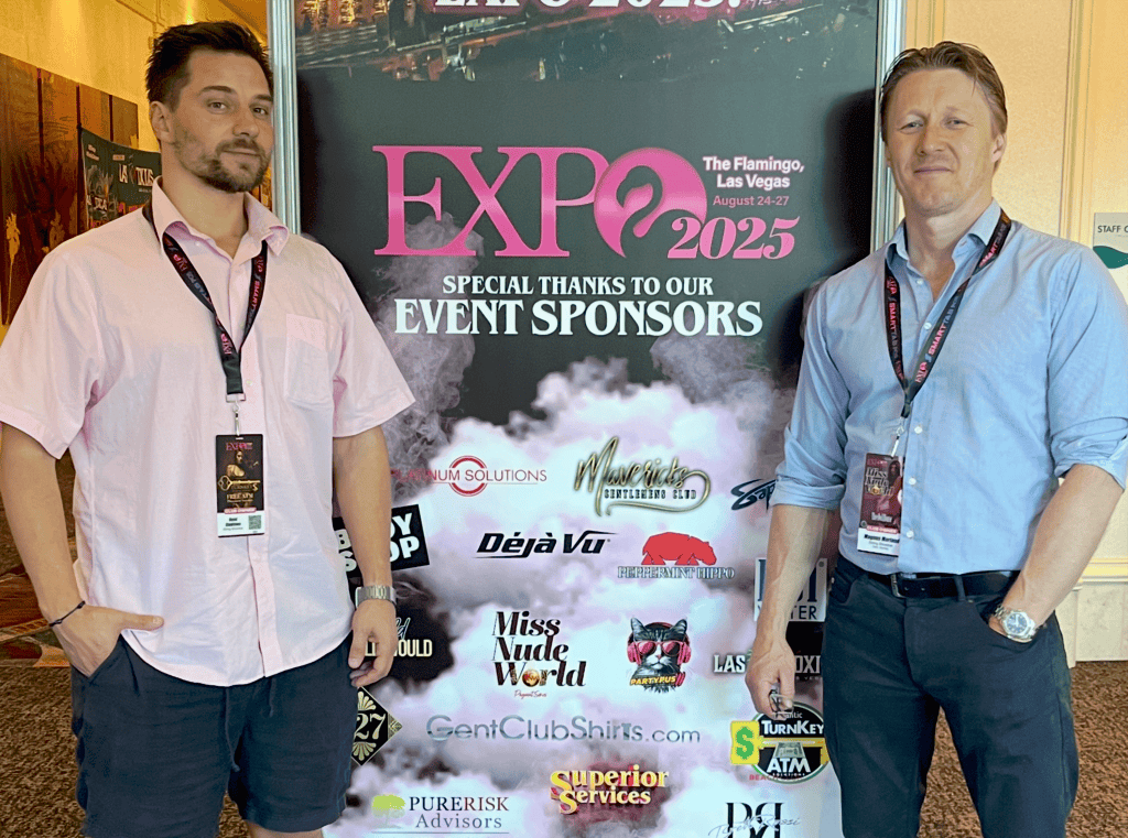 Remi Slåttnes og Magnus Morland fra String Showbar på Ed Expo i Las Vegas 2025