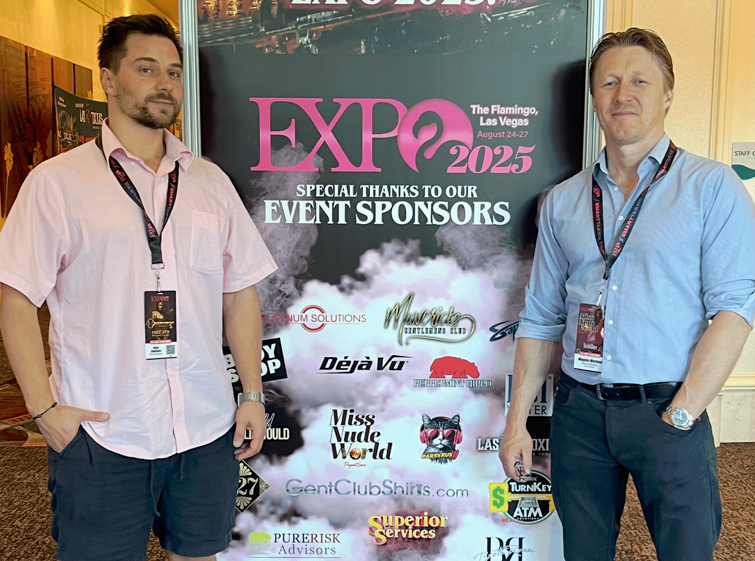 Remi Slåttnes og Magnus Morland fra String Showbar på Ed Expo i Las Vegas 2025